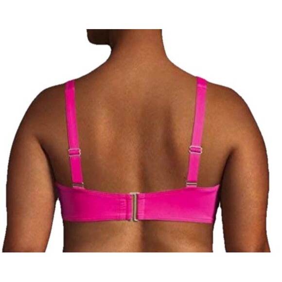 CATALINA Swimwear Bikini Twist Top Women's Plus 1X Underwire Hot Pink Padded NWT - Picture 2 of 11